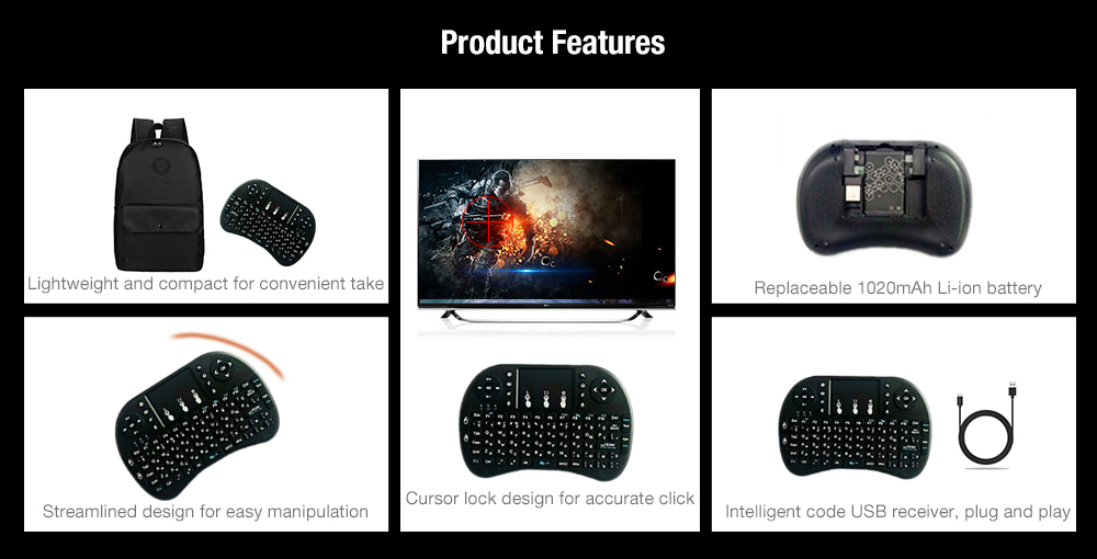V8N Air Mouse Full Size Keypad Remote Control Game Console Russian Version- Black V8N Air Mouse Full Size Keypad Remote Control Game Console Russian Version- Black