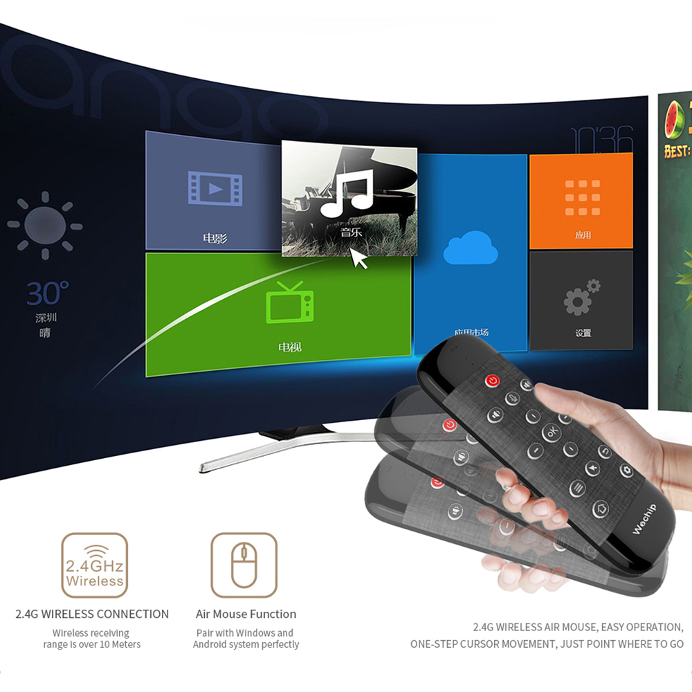 W2PRO Air Mouse Remote Control Keyboard Backlight Google Voice Gyroscope Touchpad Mouse - Black W2PRO Air Mouse Remote Control Keyboard Backlight Google Voice Gyroscope Touchpad Mouse - Black